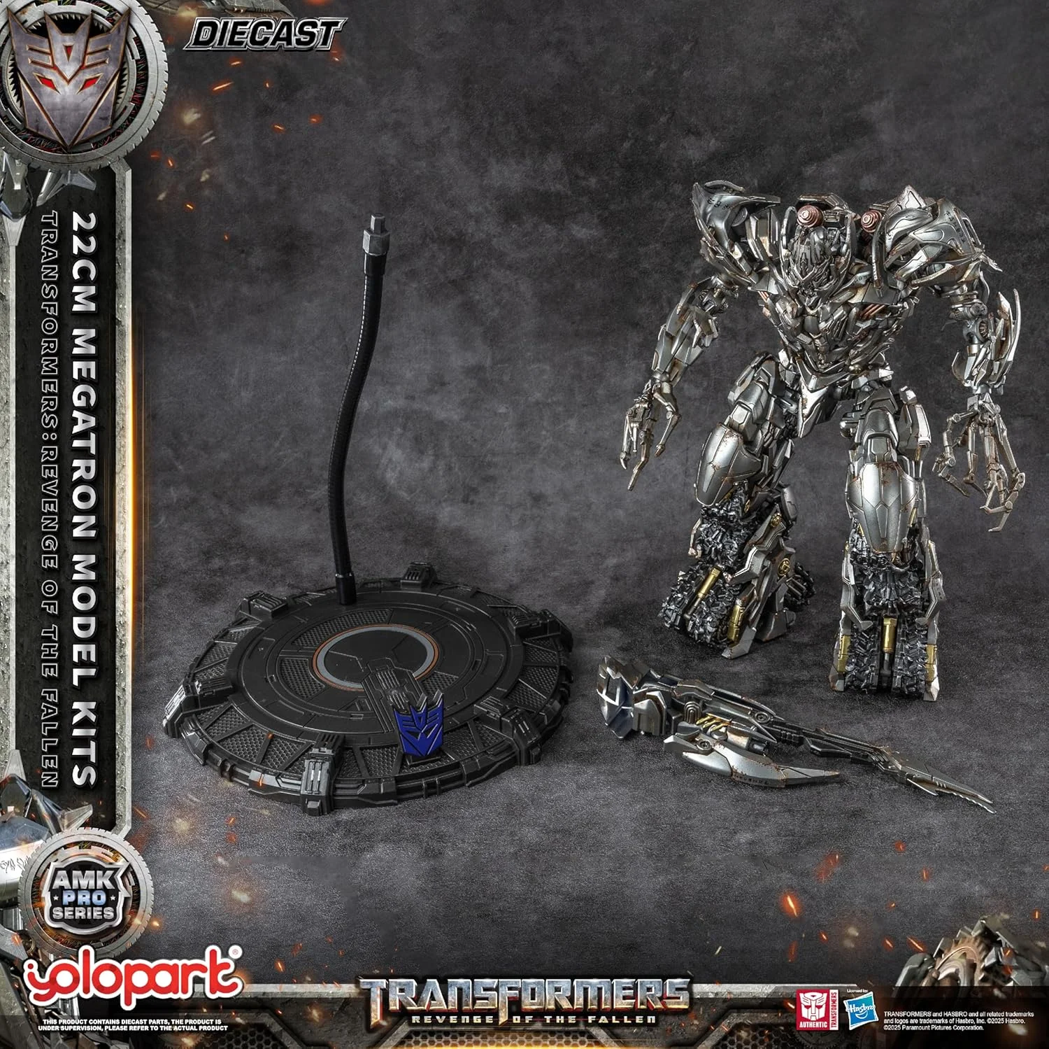 فیگور اکشن مگاترون Transformers YOLOPARK انتقام شکست خوردگان - نسخه دایکست، کیت مدل Transformers سری AMK PRO با مفصل بندی بالا 8.66 اینچی برای سنین 15 سال به بالا، بدون تبدیل