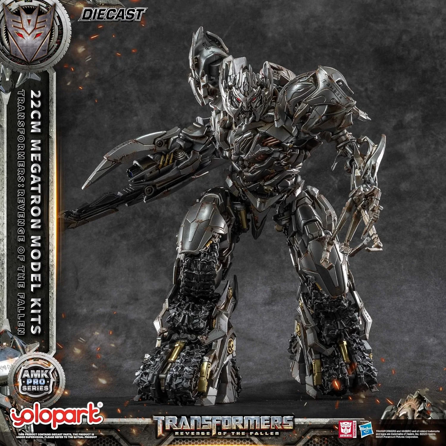 فیگور اکشن مگاترون Transformers YOLOPARK انتقام شکست خوردگان - نسخه دایکست، کیت مدل Transformers سری AMK PRO با مفصل بندی بالا 8.66 اینچی برای سنین 15 سال به بالا، بدون تبدیل