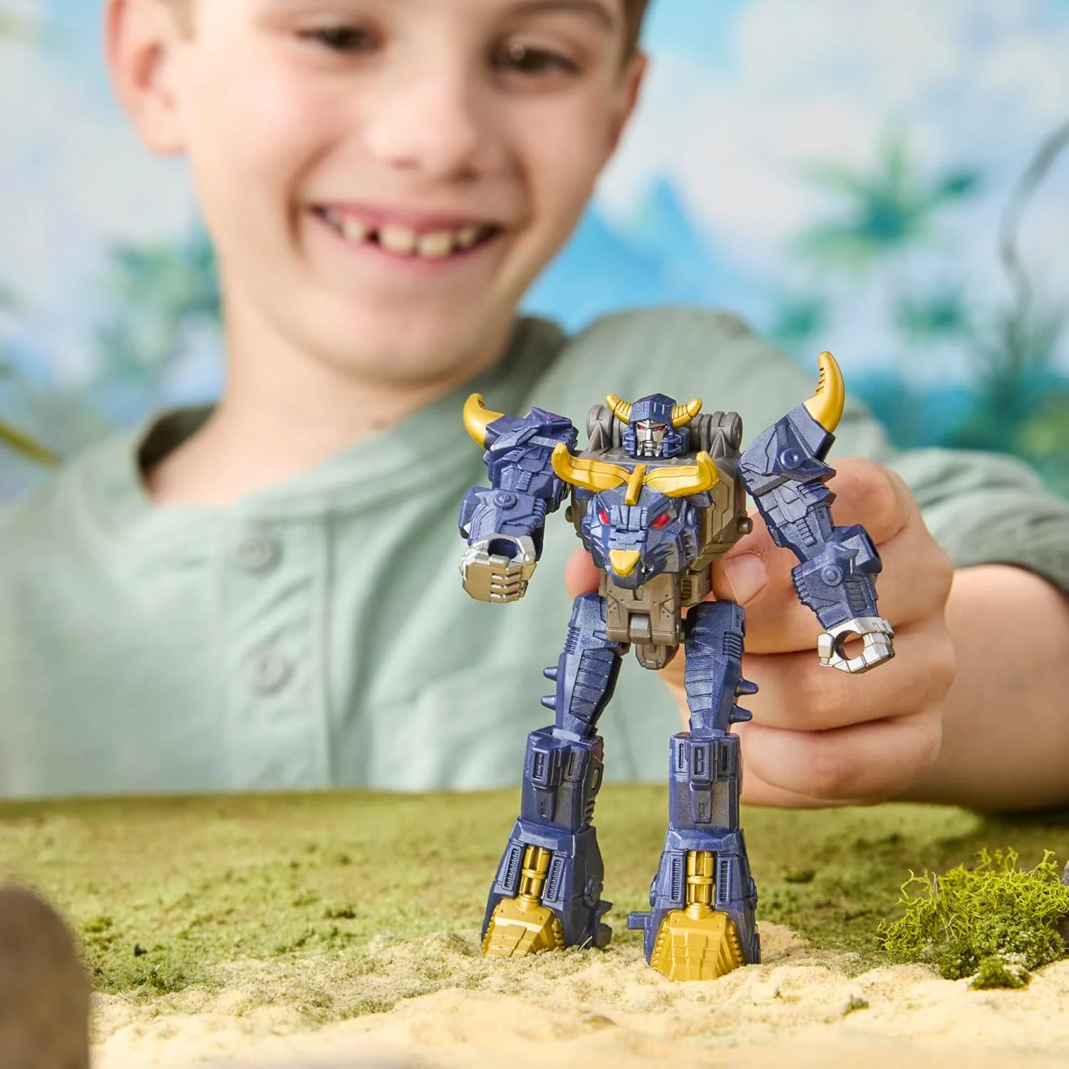 فیگور اکشن 10 سانتی‌متری مگاترون Cyber Changers Transformers CYBERWORLD، تغییر سریع به حالت گاو نر، اسباب‌بازی رباتی برای پسران و دختران 6 سال به بالا
