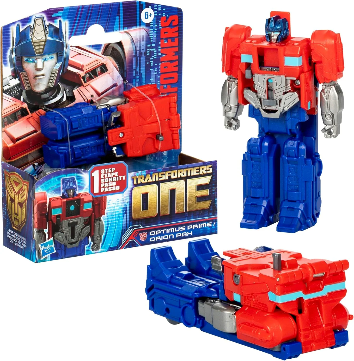 فیگور اکشن ربات 10 سانتی‌متری آپتیموس پرایم (اوریون پکس) Transformers One Cog Changer، اسباب‌بازی تعاملی برای پسران و دختران 6 سال به بالا