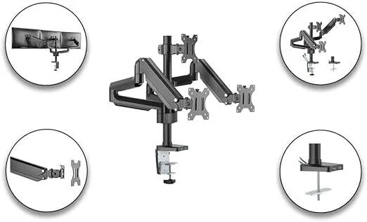 بازوی نگهدارنده سه مانیتوره Skill Tech SH 26C036UP با فنر گازی و نصب روی میله، دارای پورت USB، حداکثر ظرفیت برای هر صفحه نمایش 1 تا 7 کیلوگرم، حداکثر VESA 100x100 میلی متر، مشکی مات بازوی نگهدارنده سه مانیتوره Skill Tech SH 26C036UP با فنر گازی و نصب روی میله، دارای پورت USB، حداکثر ظرفیت برای هر صفحه نمایش 1 تا 7 کیلوگرم، حداکثر VESA 100x100 میلی متر، مشکی مات