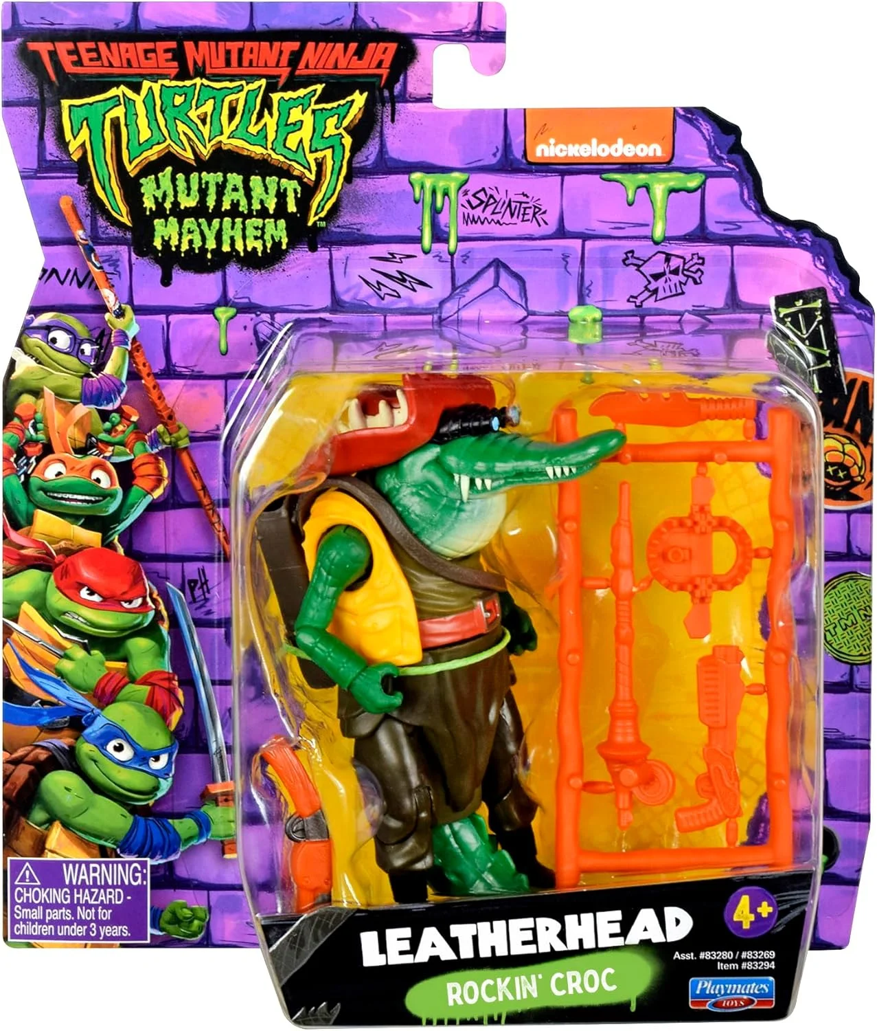 فیگور اکشن لاک‌پشت‌های نینجای جهش‌یافته نوجوان: آشوب جهش‌یافته، شخصیت Leatherhead، سایز 4.5 اینچ، تولیدی Playmates Toys