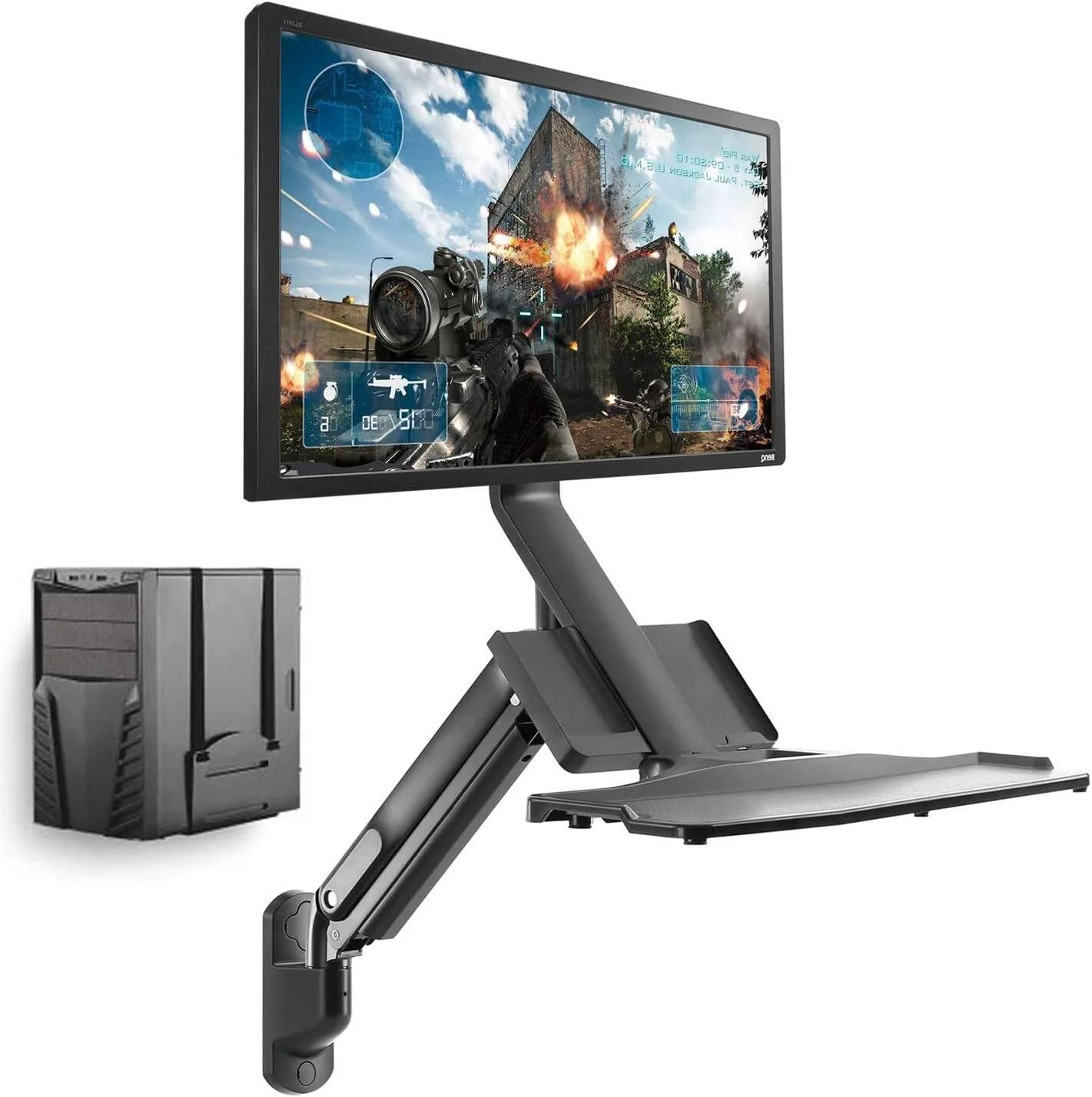 پایه دیواری مانیتور نیو استار مدل 91-DWS0501، براکت 3 در 1 به همراه سینی کیبورد و جایگاه کامپیوتر، فنر گازی، مناسب برای مانیتورهای 17 تا 32 اینچ، VESA 75x75 و 100x100، حداکثر وزن 9 کیلوگرم، مشکی | 91-DWS0501 پایه دیواری مانیتور نیو استار مدل 91-DWS0501، براکت 3 در 1 به همراه سینی کیبورد و جایگاه کامپیوتر، فنر گازی، مناسب برای مانیتورهای 17 تا 32 اینچ، VESA 75x75 و 100x100، حداکثر وزن 9 کیلوگرم، مشکی | 91-DWS0501