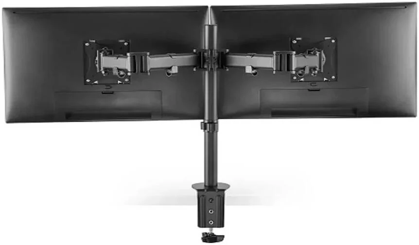 پایه مانیتور دوگانه بازویی فولادی Skill Mount SH070 C024، مناسب برای مانیتورهای ۱۳ تا ۲۷ اینچ، تحمل وزن تا ۸ کیلوگرم، حداکثر VESA ۱۰۰x۱۰۰ میلی‌متر، مشکی | SH070 C024