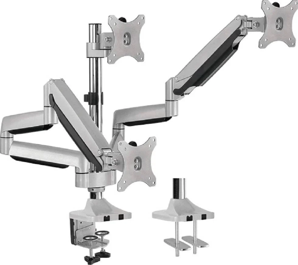 پایه رومیزی سه مانیتوره Skill Tech، مناسب برای مانیتورهای 17 تا 30 اینچ، ظرفیت وزنی 1 تا 7 کیلوگرم، مناسب برای مانیتورهای خمیده، سازگار با VESA 75×75 و 100×100 | SH100 C036