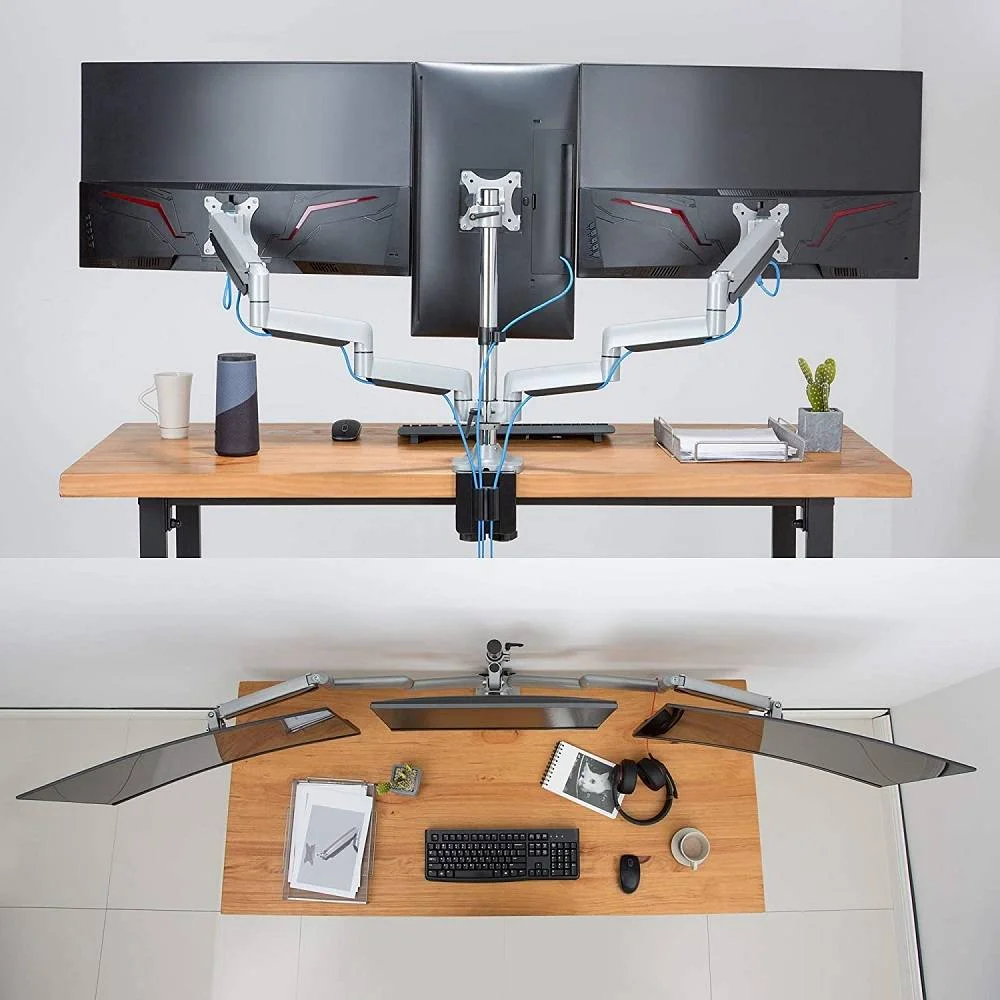 پایه رومیزی سه مانیتوره Skill Tech، مناسب برای مانیتورهای 17 تا 30 اینچ، ظرفیت وزنی 1 تا 7 کیلوگرم، مناسب برای مانیتورهای خمیده، سازگار با VESA 75×75 و 100×100 | SH100 C036 پایه رومیزی سه مانیتوره Skill Tech، مناسب برای مانیتورهای 17 تا 30 اینچ، ظرفیت وزنی 1 تا 7 کیلوگرم، مناسب برای مانیتورهای خمیده، سازگار با VESA 75×75 و 100×100 | SH100 C036