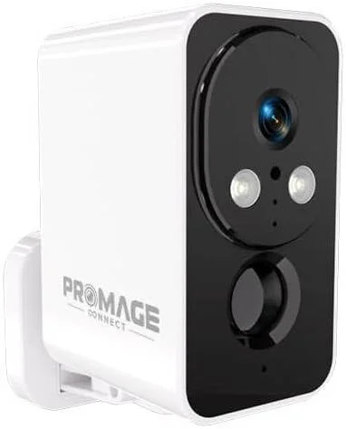 دوربین کوچک باتری خور پرومج مدل PC-IO622-W، رزولوشن 3 مگاپیکسل 2K، مناسب فضای داخلی/خارجی، استاندارد IP65، دید در شب، تشخیص حرکت، وای فای، صدای دو طرفه، ذخیره سازی ابری/TF، سفید | PC-IO622-W