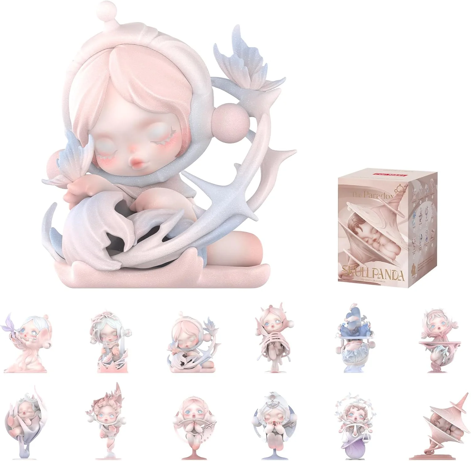 فیگورهای جعبه کور سری پارادوکس SKULLPANDA از POP MART، فیگورهای اکشن با طرح تصادفی، اسباب بازی های کلکسیونی، دکوریجات منزل، هدایای تولد و تعطیلات برای دختران و پسران، تک جعبه