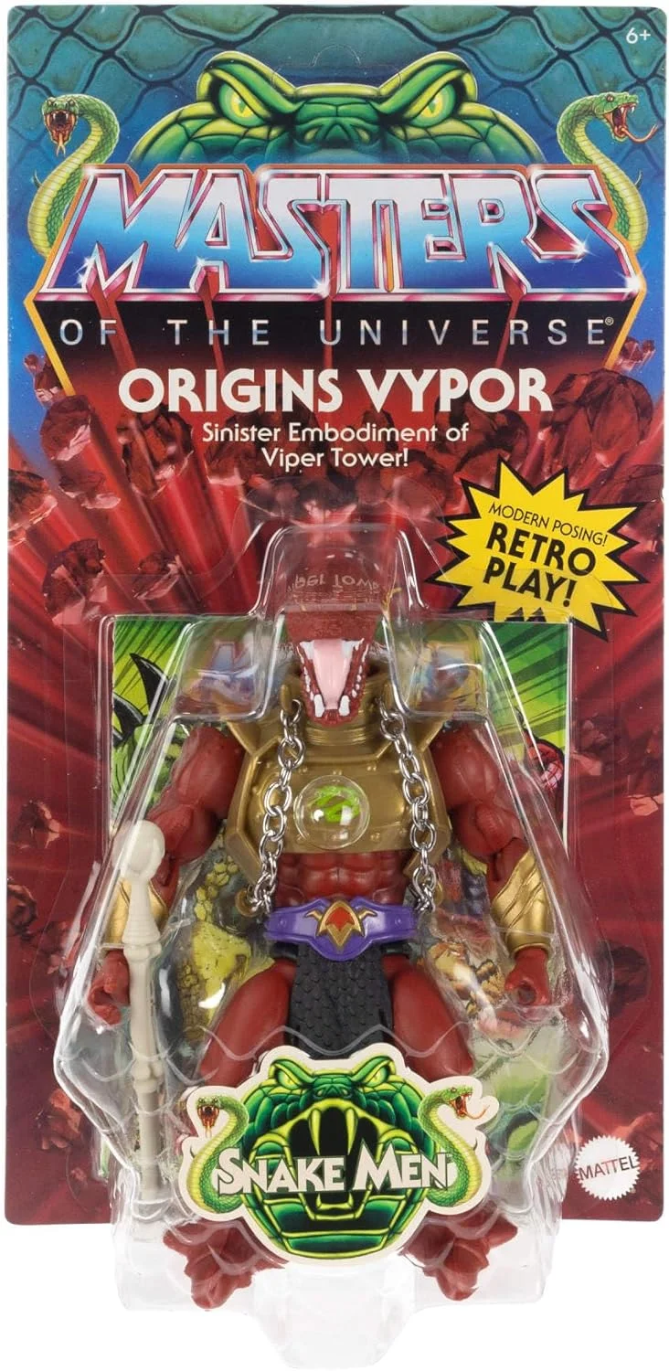 فیگور اکشن کلکسیونی وایپور Masters of the Universe Origins، اسباب بازی 5.5 اینچی مردان مار شرور Motu با 16 مفصل متحرک و لوازم جانبی