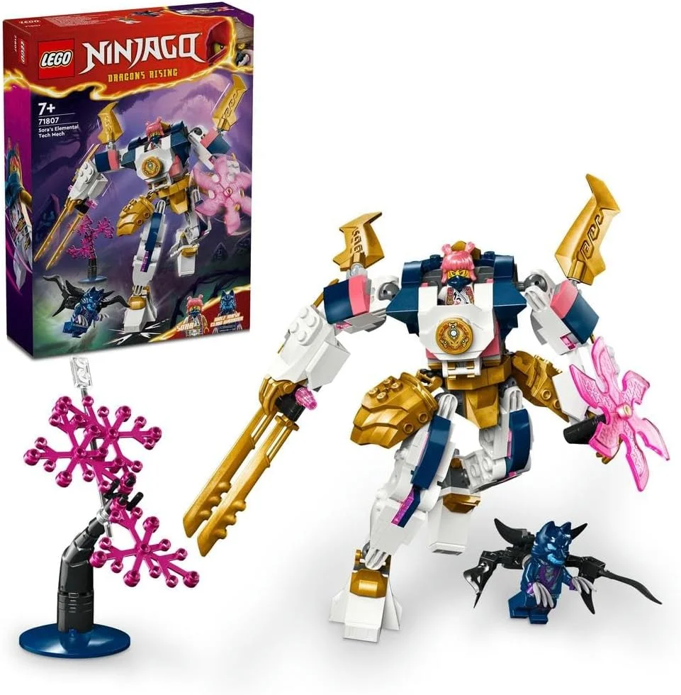 لگو نینجاگو ربات تکنولوژی المنتال سورا، فیگور اکشن نینجای قابل تنظیم برای پسران و دختران 7 سال به بالا، ست با کاتانا و مینی فیگور سورا برای بازی مستقل، ایده هدیه ماه رمضان 71807