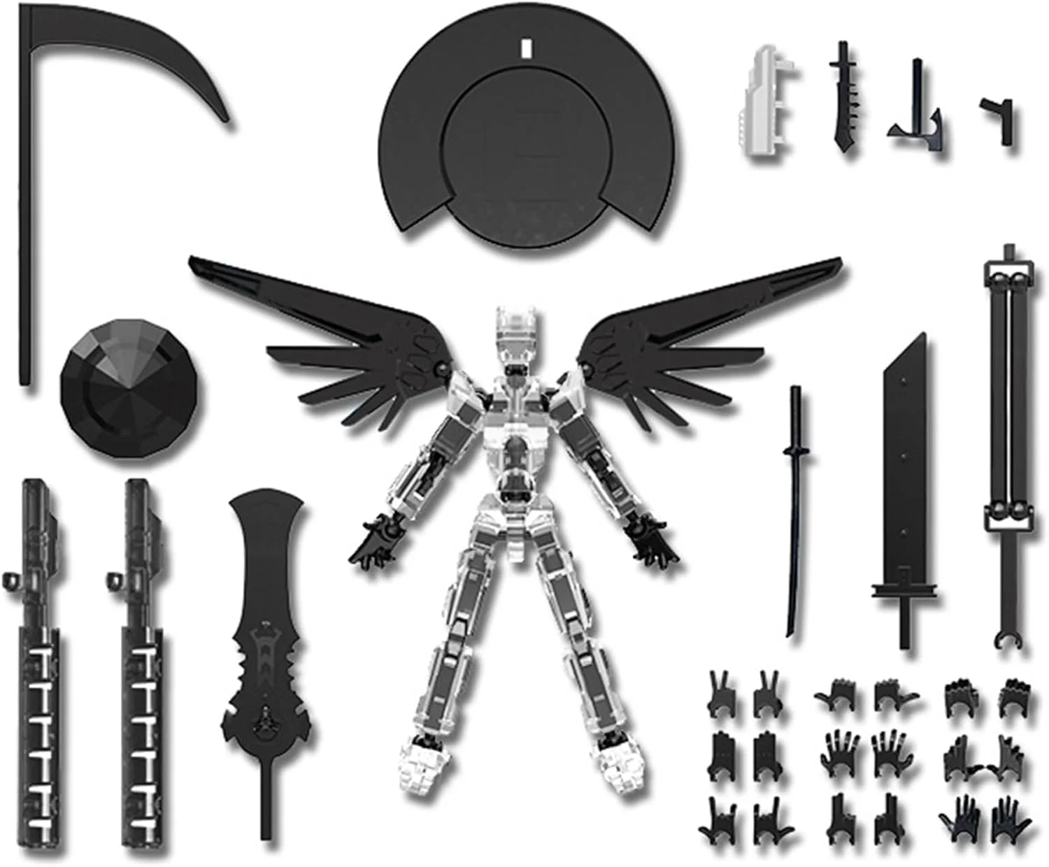 فیگور اکشن تایتان ۱۳ چاپ سه بعدی KASTWAVE T13، اسباب بازی ربات متحرک چند مفصلی، سفید، دکوری رومیزی کلکسیونی برای دوستداران بازی