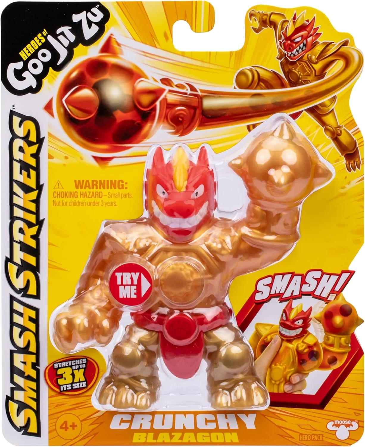 قهرمانان Goo Jit Zu Smash Strikers، Blazagon ترد، اکشن فیگور پر شده با Goo و زره پوش با سلاح مشت کوبنده نهایی، او را تا 3 برابر اندازه اش بکشید - اسباب بازی های حسی