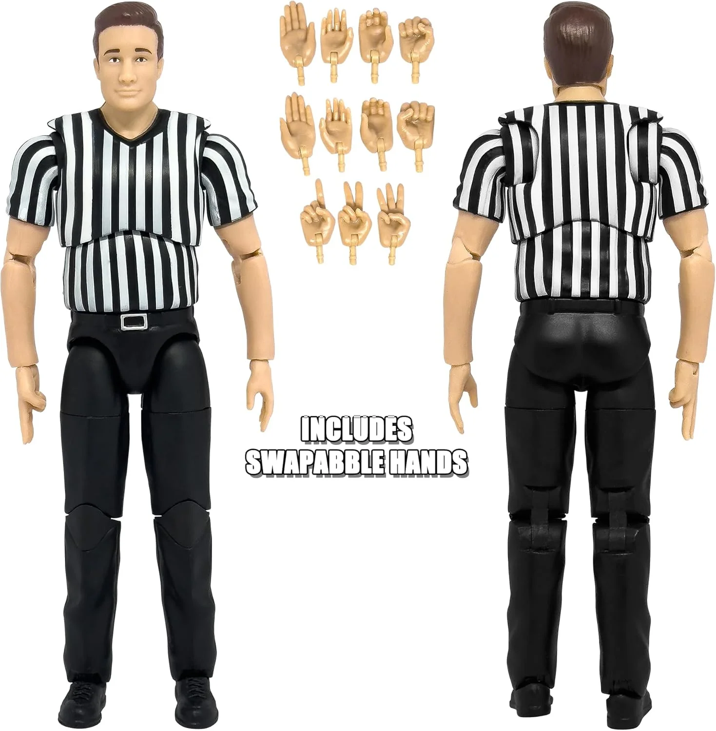 فیگور داور نهایی شرکت Figures Toy Company با مفصل بندی عالی برای فیگورهای اکشن کشتی کج WWE، 6 اینچی (بسته 1 عددی)