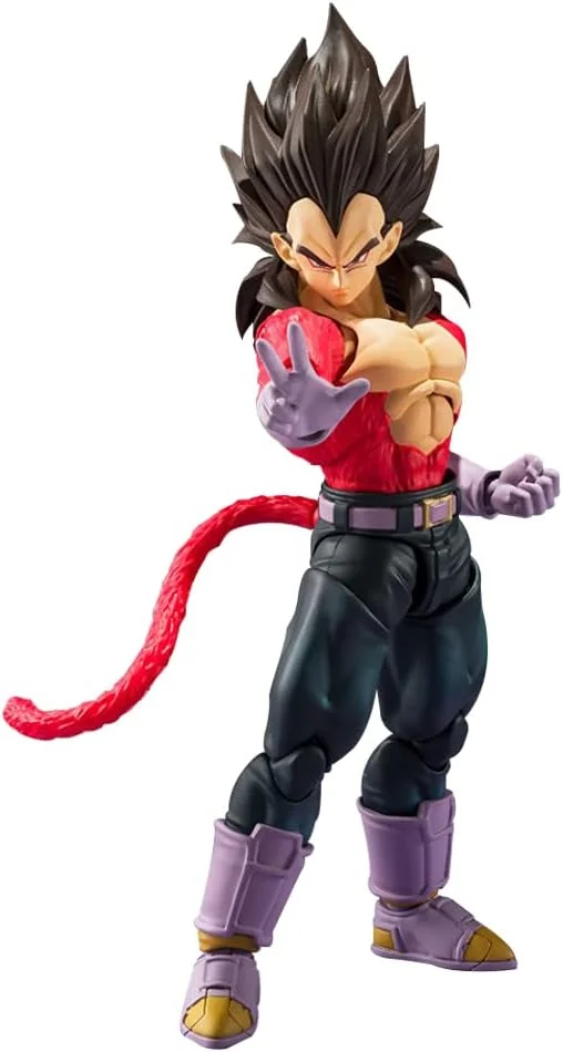 دراگون بال جی تی - مجسمه سوپر سایان 4 وِجیتا - فیگور 13 سانتی متری S.H.Figuarts، قرمز، مشکی
