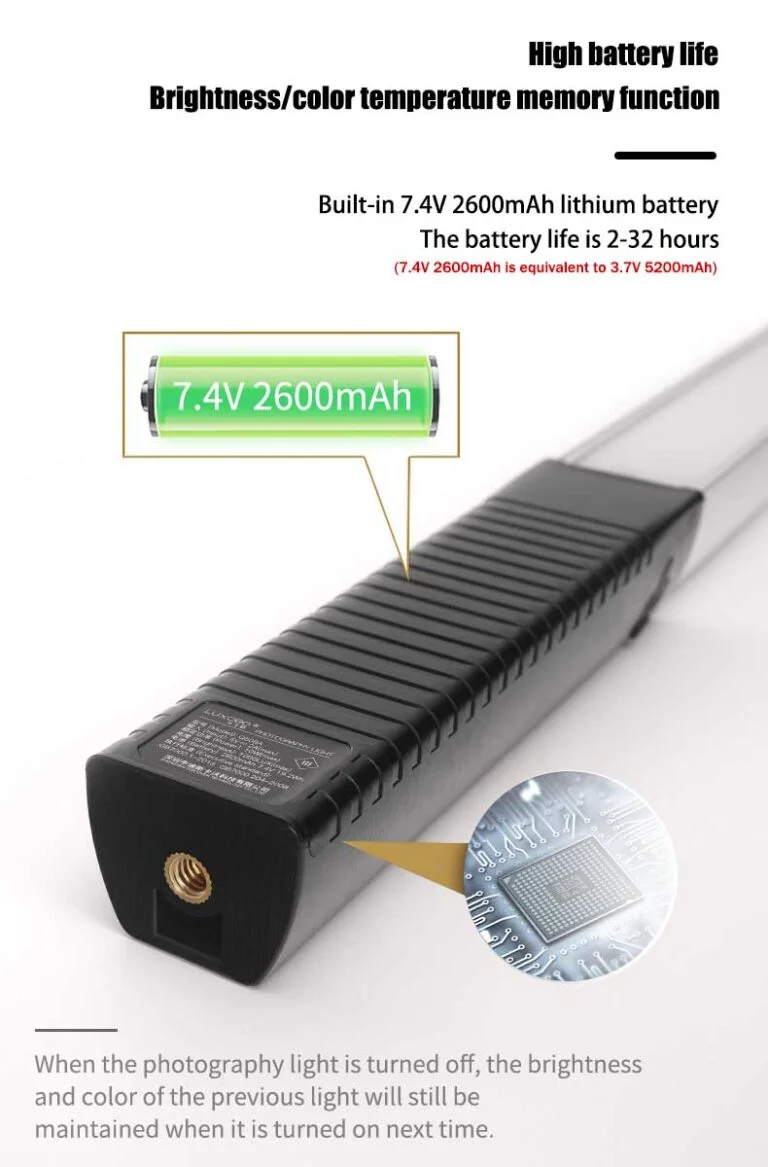 چراغ باتومی LED مدل LUXCEO LED Video Q508A RGB