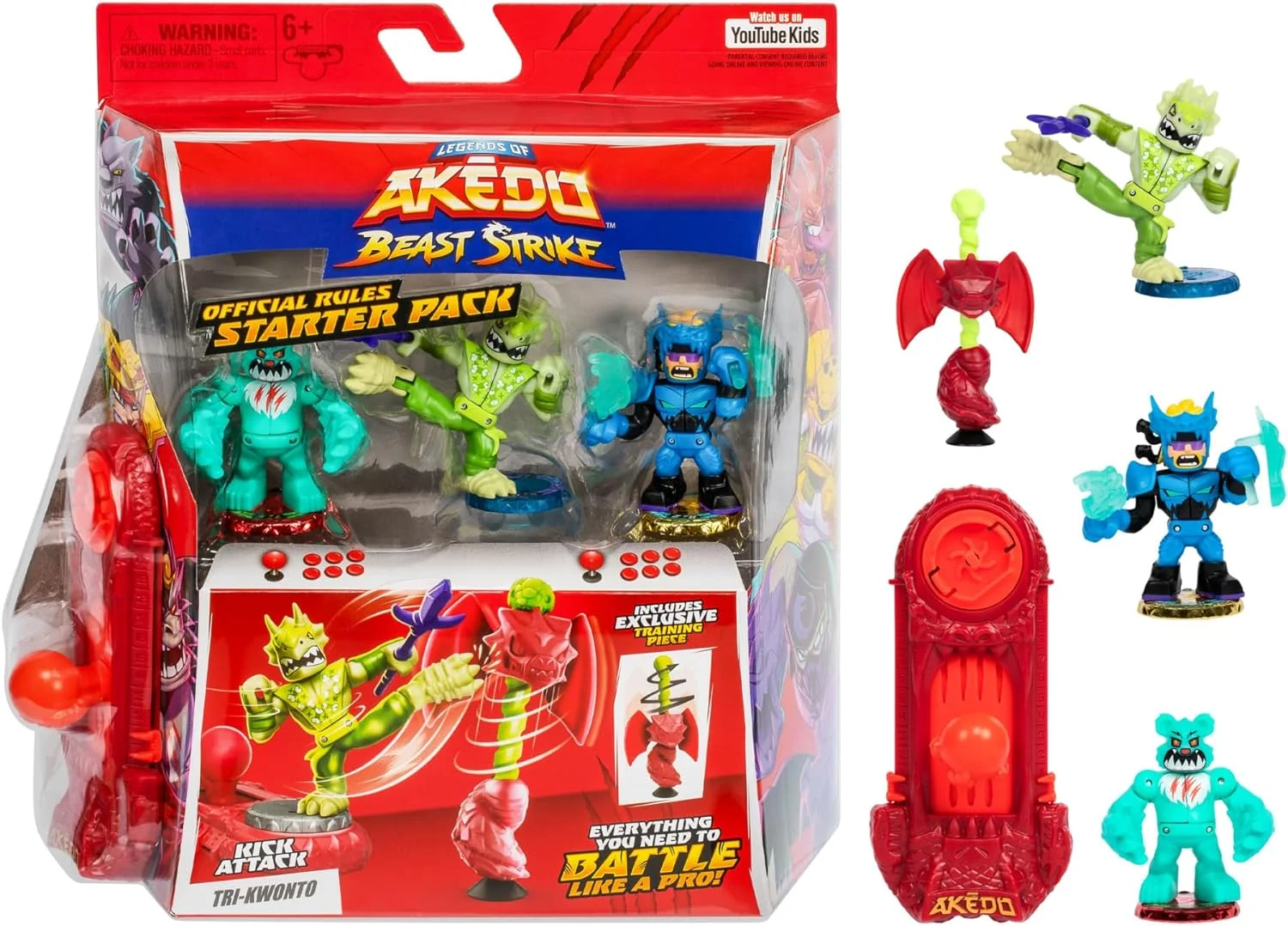 مجموعه شروع نبرد افسانه ای آکدو | 3 مبارز | 1 مبارز افسانه ای، 1 مهاجم وحشی و 1 مبارز فوق العاده کمیاب | به همراه قطعه تمرینی و دسته بازی جوی استیک اختصاصی