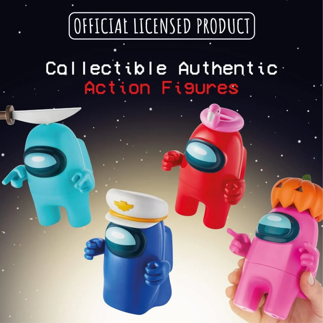 مجموعه ۴ عددی اکشن فیگورهای فصل ۲ آمونگ آس به همراه ۸ دست، کلاه و لوازم جانبی، چند رنگ