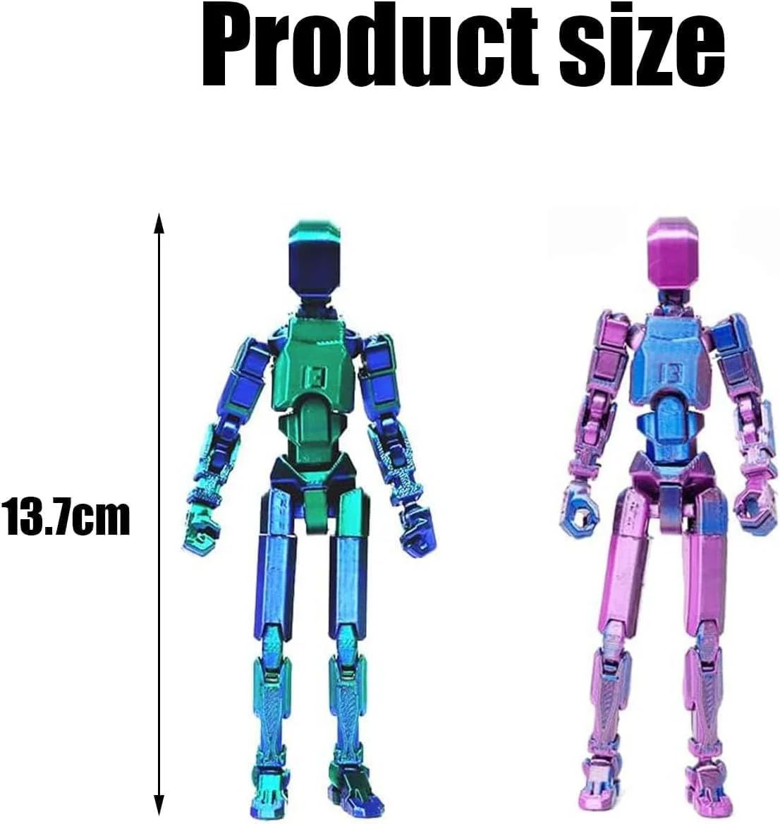 مجموعه مدل اکشن T13 (مونتاژ شده)، چاپ سه بعدی، مدل های ربات متحرک چند مفصلی - هدیه کلکسیونی و دکوری رومیزی برای دوستداران بازی (قرمز آبی، آبی-سبز)