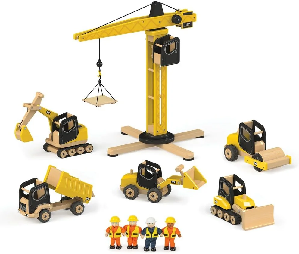 بیل مکانیکی چوبی Tidlo - ماشین ساختمانی - بیل مکانیکی - 21cm x 12cm x 27cm - کودک - چوب