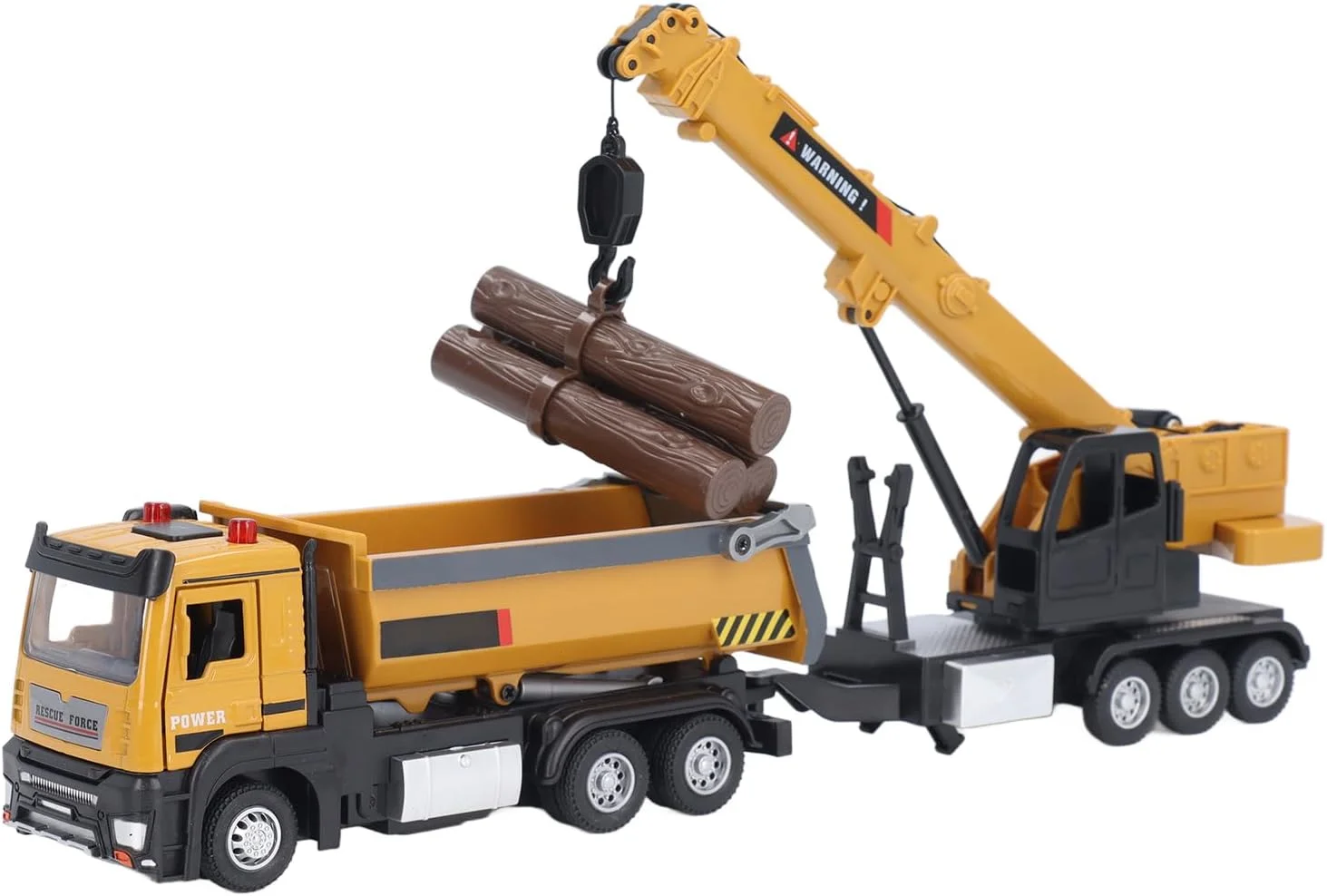 کامیون کمپرسی اسباب بازی برای کودکان، مدل جرثقیل، اسباب بازی چند منظوره، مقاوم، ایده آل برای بازی های ساخت و ساز (زرد)