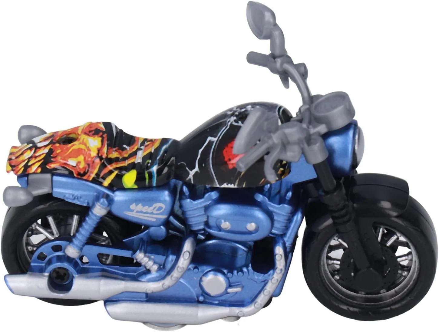 مدل اسباب بازی موتور سیکلت، مدل مینی موتور سیکلت عقب کش آلیاژی با شبیه سازی بالا برای کودکان (آبی)