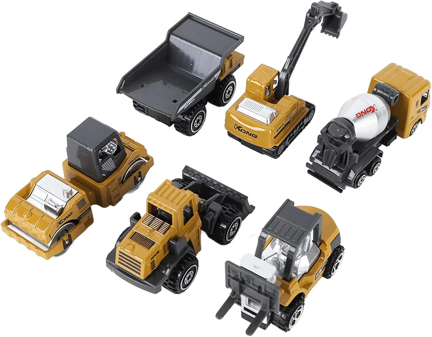 مجموعه 6 عددی ماشین های ساختمانی آلیاژی کوچک برای کودکان، اسباب بازی قابل حمل برای تقویت تخیل و مهارت های اجتماعی، ساخته شده از ABS و آلیاژ