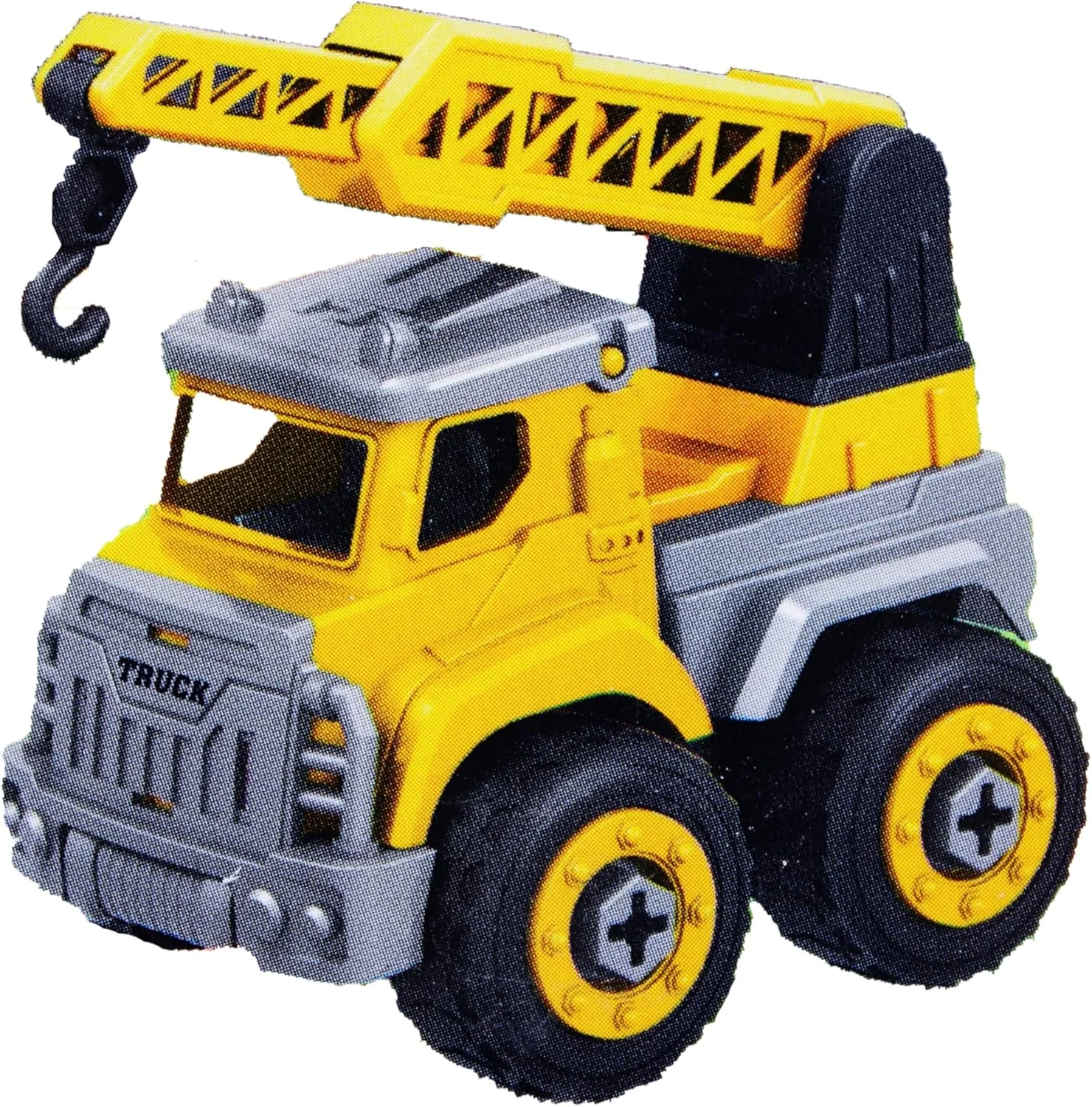 اسباب بازی جرثقیل پلاستیکی برای کودکان 3 سال به بالا، طراحی واقعی با بازوی جرثقیل متحرک، بادوام و ایمن برای بازی در فضای داخلی و خارجی، مناسب برای سازندگان کوچک و علاقه مندان به ساخت و ساز