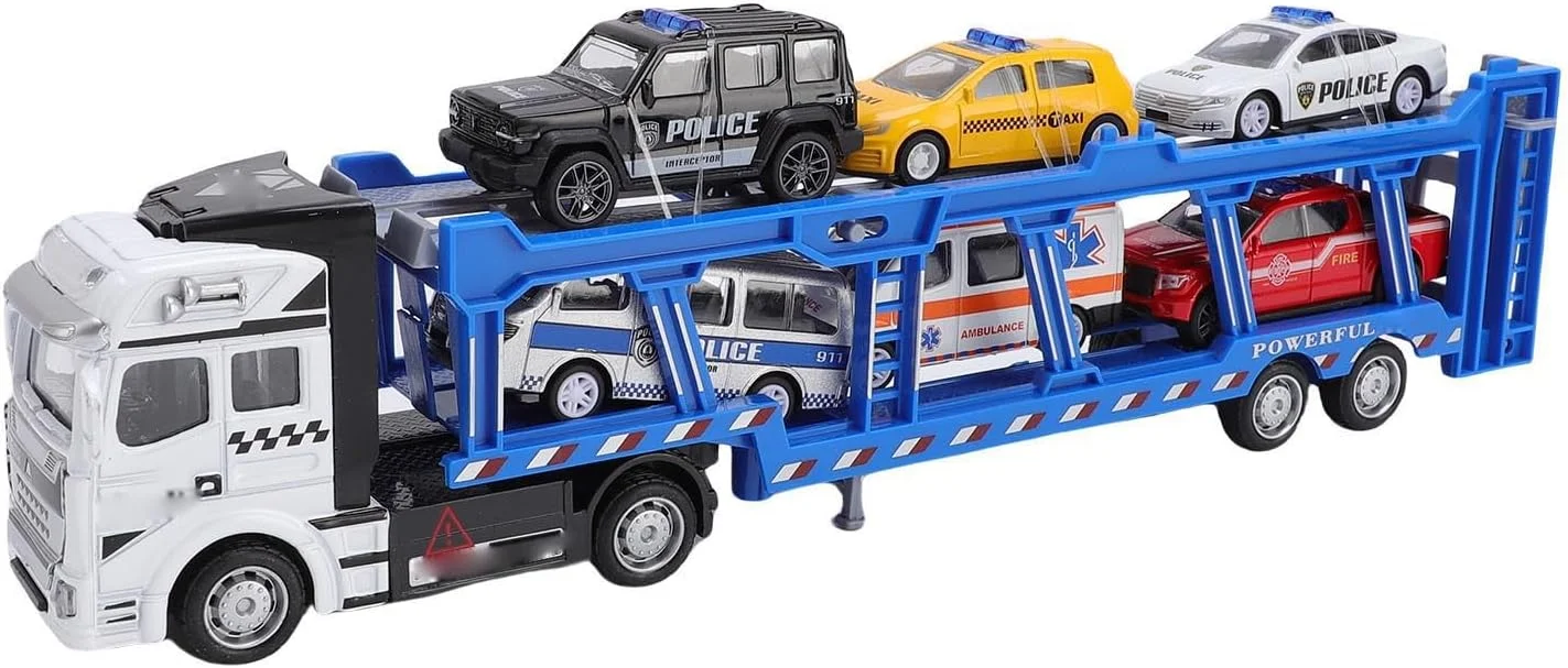مدل اسباب بازی وسایل نقلیه حمل و نقل مهندسی آلومینیومی Jiawu با 6 ماشین نجات، جنس قوی - وسایل نقلیه کارگری برای تشخیص کودکان