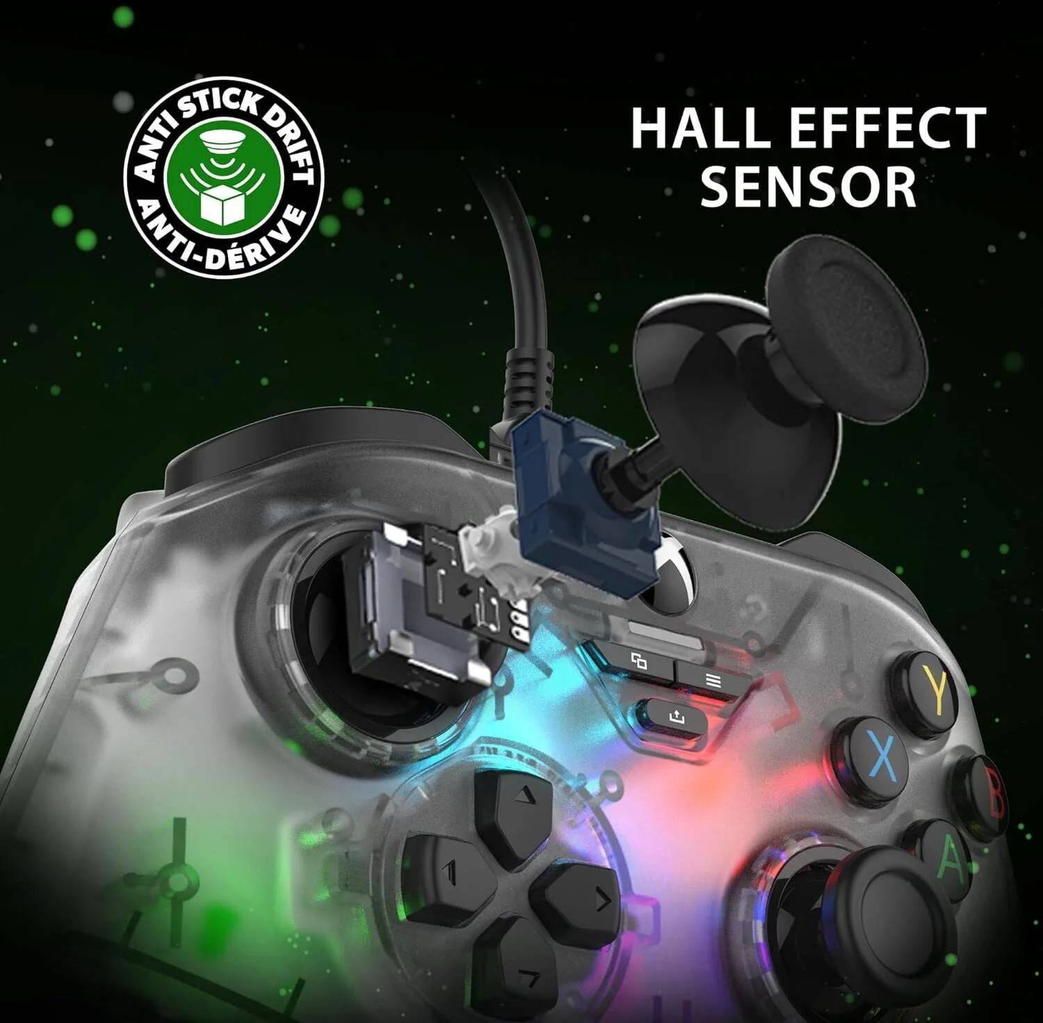 گیم پد سیمی Snakebyte GAMEPAD RGB X برای Xbox Series X|S، Xbox One و PC | طراحی شده برای Xbox | تکنولوژی مغناطیسی | نورپردازی RGB پویا | پورت AUX 3.5 میلی متری (خاکستری دودی) | SB922312