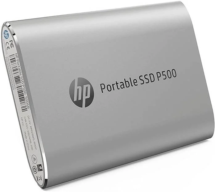 درایو حالت جامد اکسترنال قابل حمل HP P500، ظرفیت 1 ترابایت، سرعت خواندن 420 مگابایت بر ثانیه، سرعت نوشتن 260 مگابایت بر ثانیه، فناوری فلش 3D NAND، نقره ای