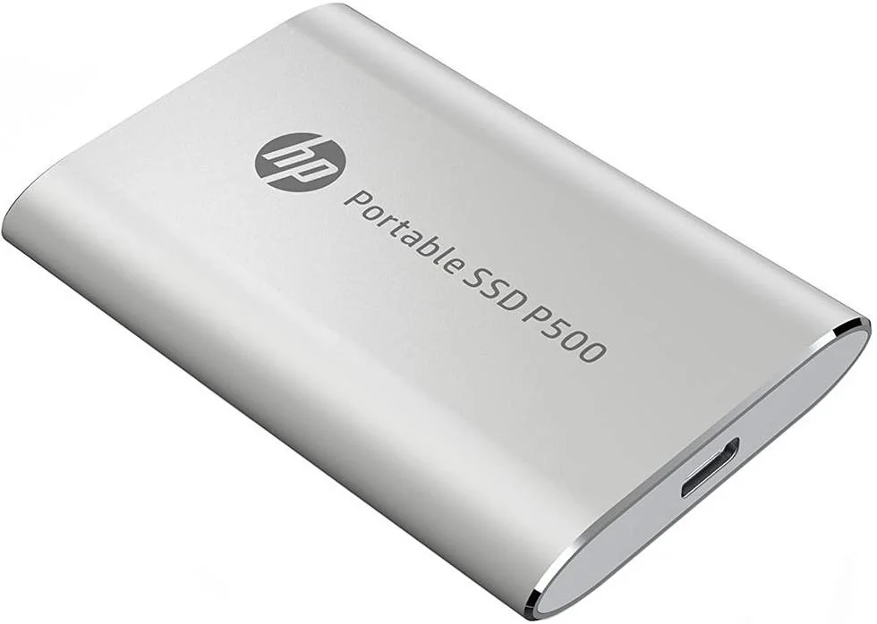 درایو حالت جامد اکسترنال قابل حمل HP P500، ظرفیت 1 ترابایت، سرعت خواندن 420 مگابایت بر ثانیه، سرعت نوشتن 260 مگابایت بر ثانیه، فناوری فلش 3D NAND، نقره ای
