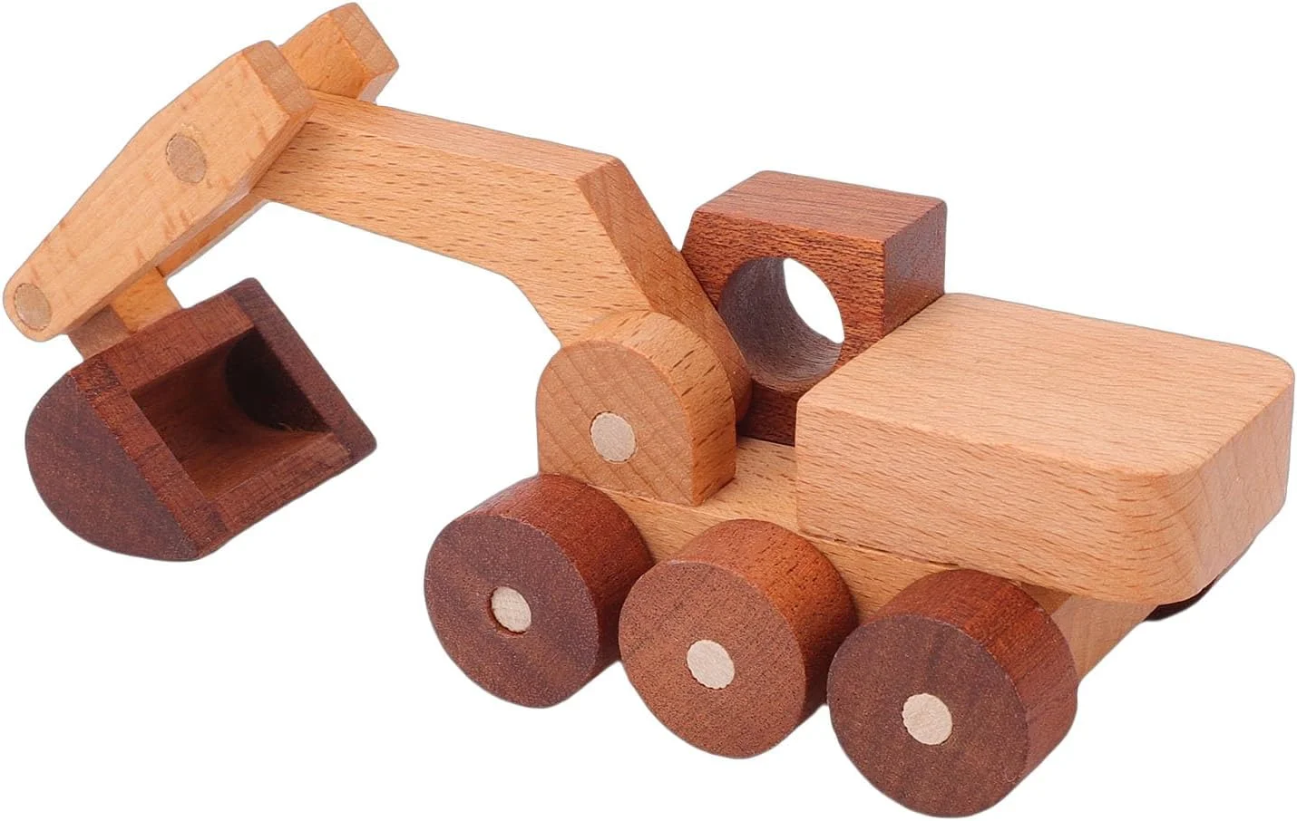 اسباب بازی بیل مکانیکی چوبی فوکتی، ماشین مهندسی بیل مکانیکی چوبی، اسباب بازی ساختمانی چوبی برای کودکان برای جمع آوری و نمایش