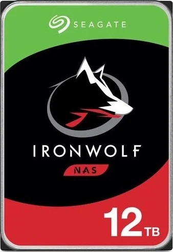 هارد دیسک داخلی 12 ترابایتی سیگیت IronWolf، سرعت 7200 دور در دقیقه، حافظه کش 256 مگابایت، SATA 6.0Gb/s، CMR، فرم فاکتور 3.5 اینچ، مناسب برای RAID و NAS مدل ST12000VN0008