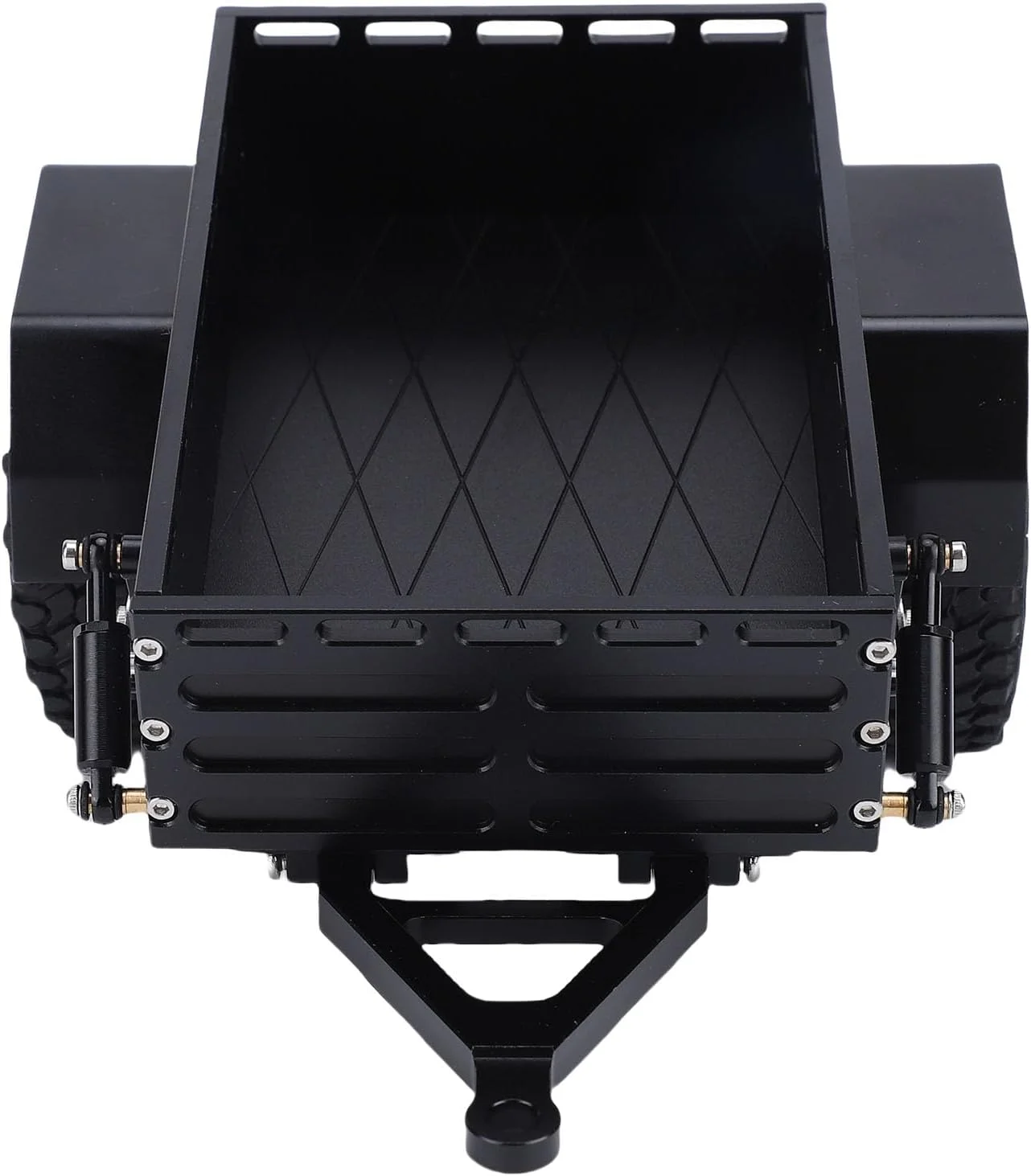 تریلر اسباب بازی ماشین آرسی Fabater، ساخته شده از آلیاژ آلومینیوم، مشکی، مناسب برای ماشین های آرسی مقیاس 1:18، مناسب برای نمایش و کلکسیون