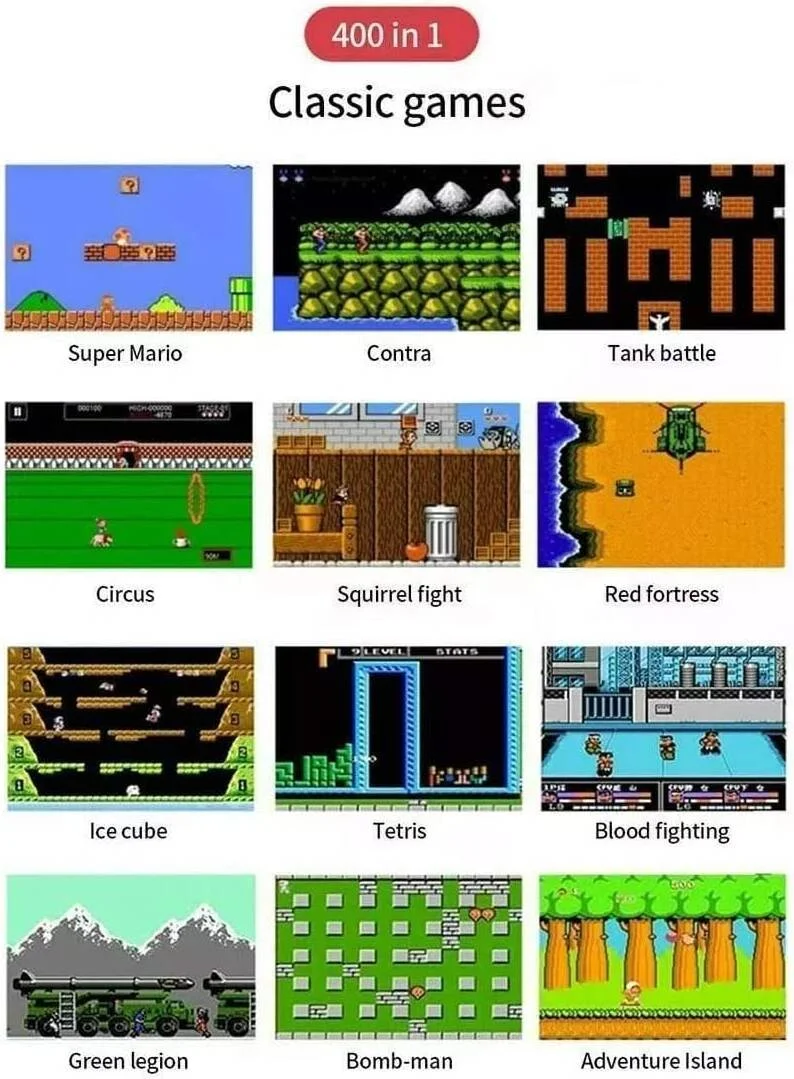 کنسول بازی دستی SUP Game Box Plus با 400 بازی یکپارچه، صفحه نمایش 3 اینچی - قابل حمل و شارژ، تک نفره (قرمز)