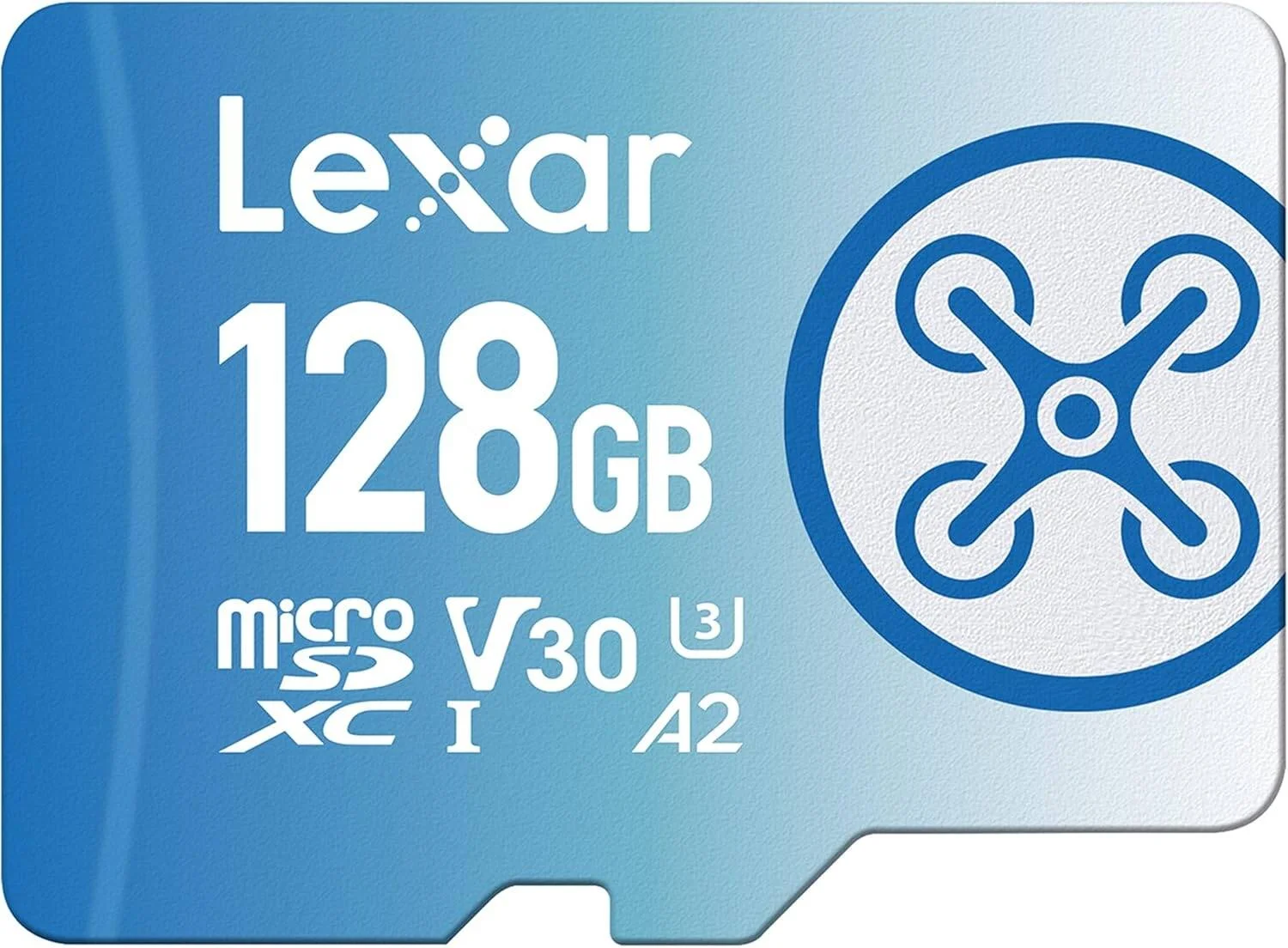 کارت حافظه میکرو اس دی Lexar Fly با ظرفیت 128 گیگابایت، کارت حافظه فلش microSDXC UHS-I، سرعت خواندن تا 160 مگابایت بر ثانیه، U3، Class 10، V30، A2، کارت TF پرسرعت برای DJI Drone و دوربین اکشن | LMSFLYX128G-BNNAA