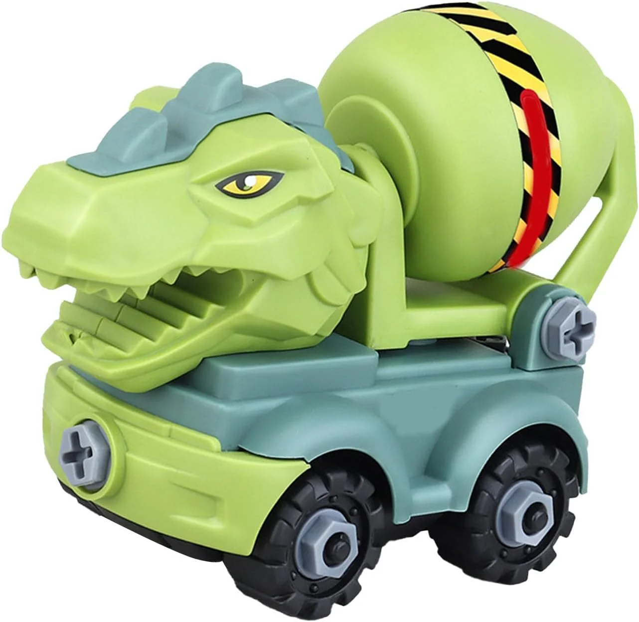 ماشین های ساختمانی دایناسوری Dpofirs، کامیون های مهندسی مونتاژ آموزشی، شبیه سازی صحنه اسباب بازی کودکان (میکسر)