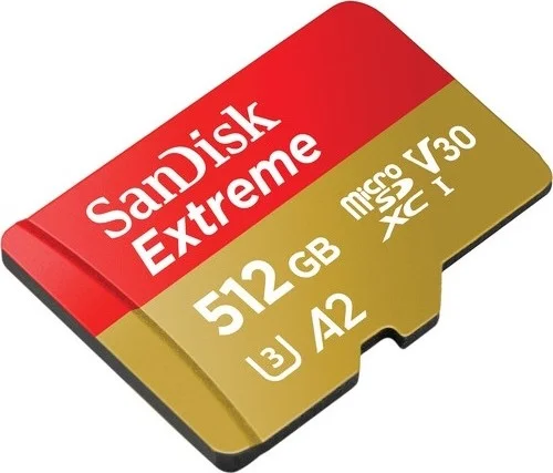کارت حافظه میکرو اس دی ایکس سی SanDisk Extreme با ظرفیت 512 گیگابایت UHS-I، سرعت خواندن تا 160 مگابایت بر ثانیه، طلایی و قرمز | SDSQXA1-512G-AN6MA