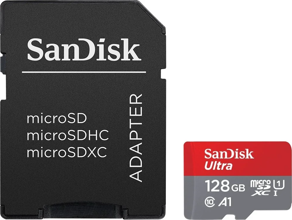 کارت حافظه میکرو اس دی 128 گیگابایت SanDisk Ultra با سرعت 100 مگابایت بر ثانیه | SDSQUAR-128G-GN6MN
