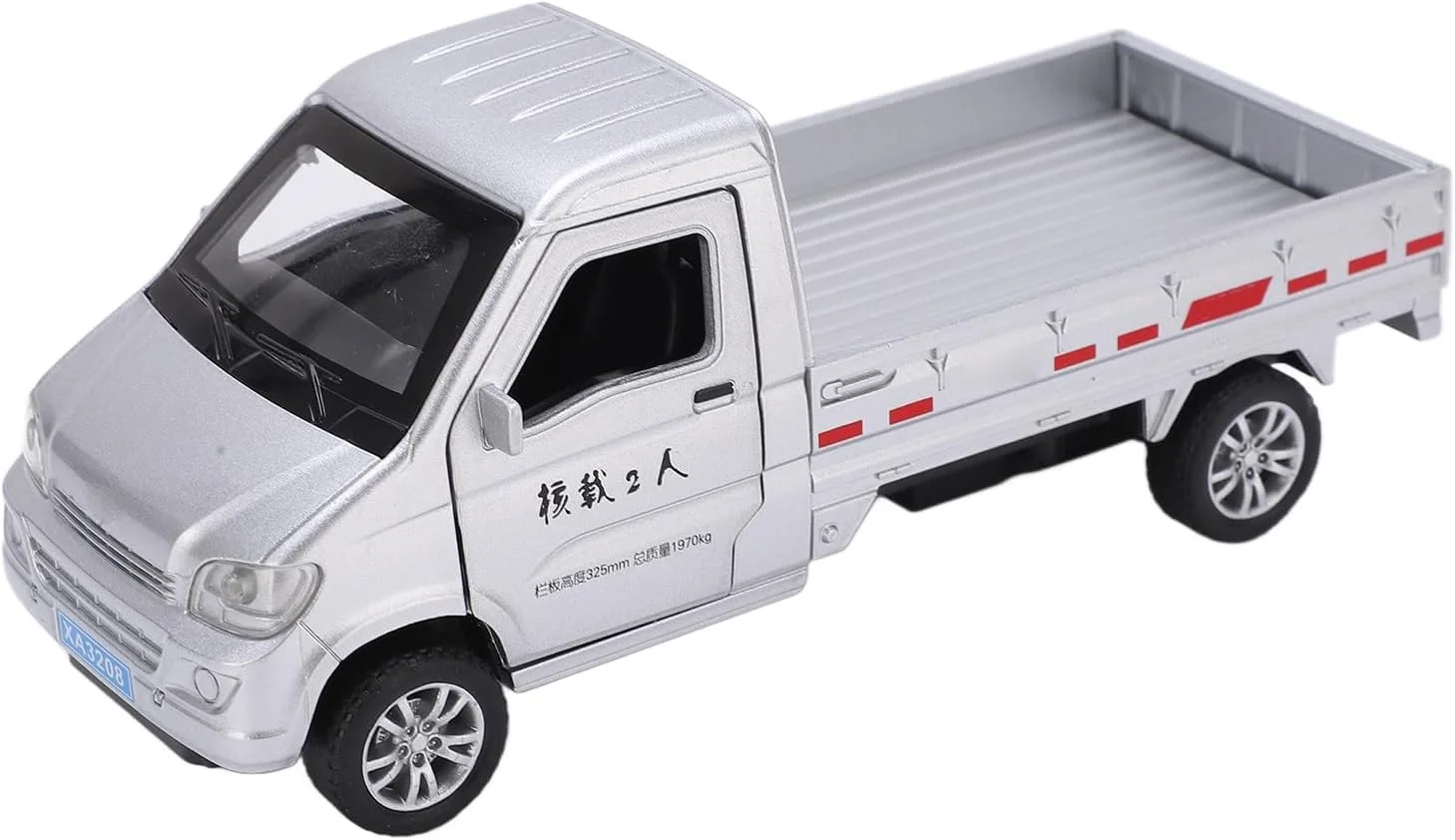 ماکت کامیون فلزی Domary، مقیاس 1/32، عقب کش، با صدا و نور، اسباب بازی برای کودکان، پسران و دختران، نقره ای