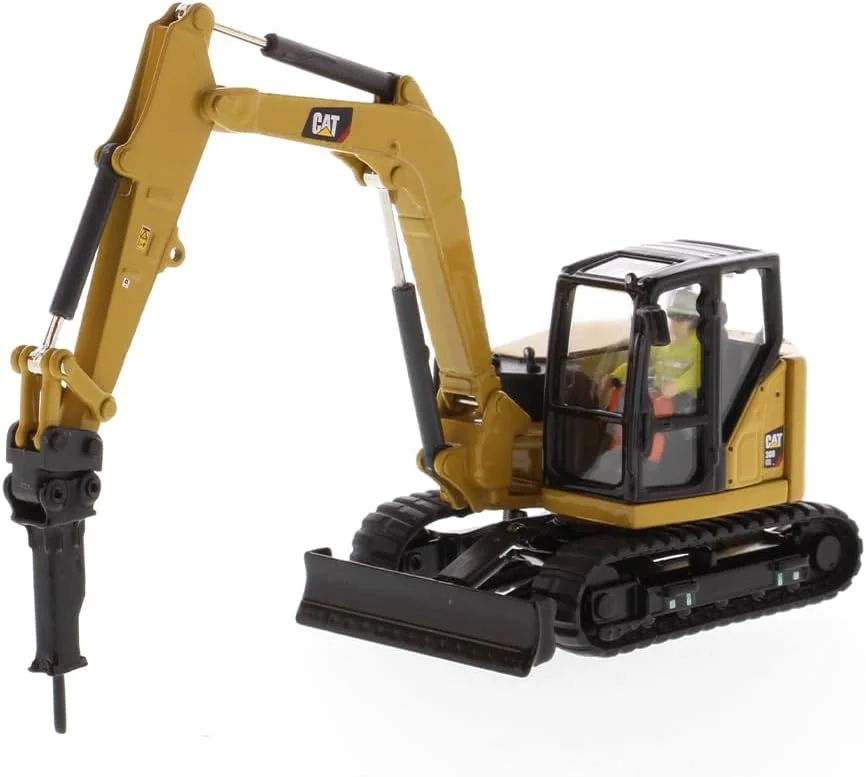 مدل بیل مکانیکی هیدرولیک کوچک CAT Caterpillar 308 CR نسل جدید به همراه ابزار کار و اپراتور سری High Line مقیاس 1/50 مدل 85596 از Diecast Masters