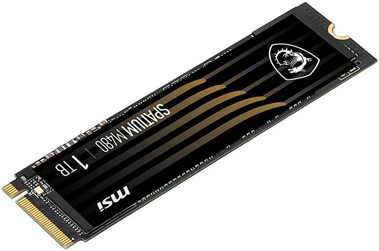 درایو حالت جامد داخلی MSI Spatium M480 با ظرفیت 1 ترابایت PCIe 4.0 NVMe M.2، سرعت خواندن/نوشتن تا 7000 مگابایت بر ثانیه/6850 مگابایت بر ثانیه، فناوری فلش 3D NAND، محافظت از داده E2E، 1400 TBW، مشکی | S78-440L490-P83 درایو حالت جامد داخلی MSI Spatium M480 با ظرفیت 1 ترابایت PCIe 4.0 NVMe M.2، سرعت خواندن/نوشتن تا 7000 مگابایت بر ثانیه/6850 مگابایت بر ثانیه، فناوری فلش 3D NAND، محافظت از داده E2E، 1400 TBW، مشکی | S78-440L490-P83