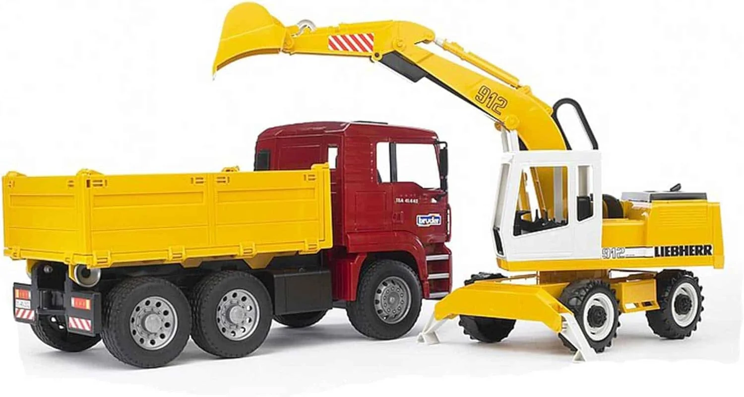 کامیون ساختمانی MAN TGA + بیل مکانیکی Liebherr، چند رنگ