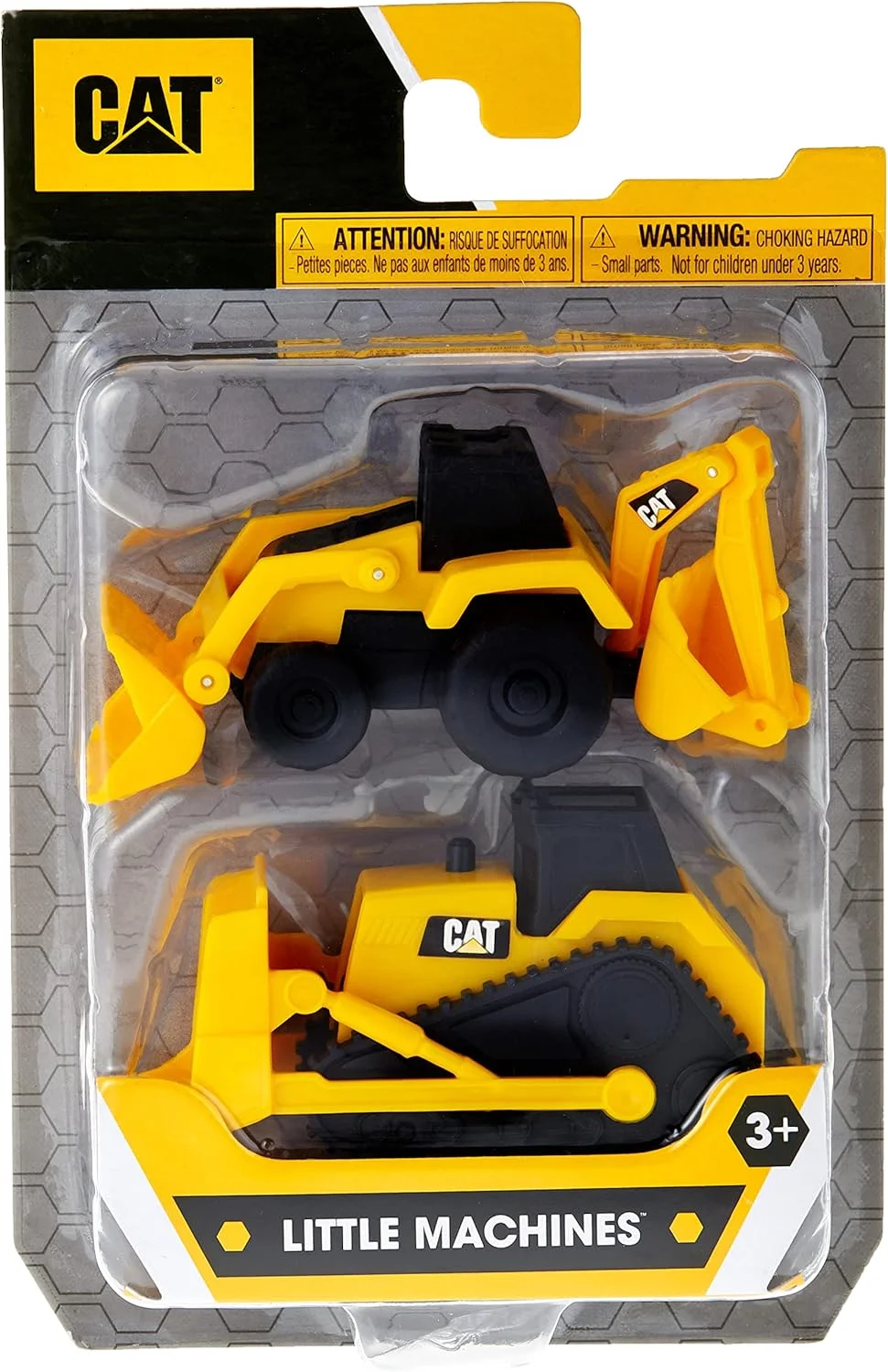 مجموعه دو عددی ماشین های کوچک کاترپیلار مدل Funrise Cat شامل بیل مکانیکی و بولدوزر - 82280، زرد