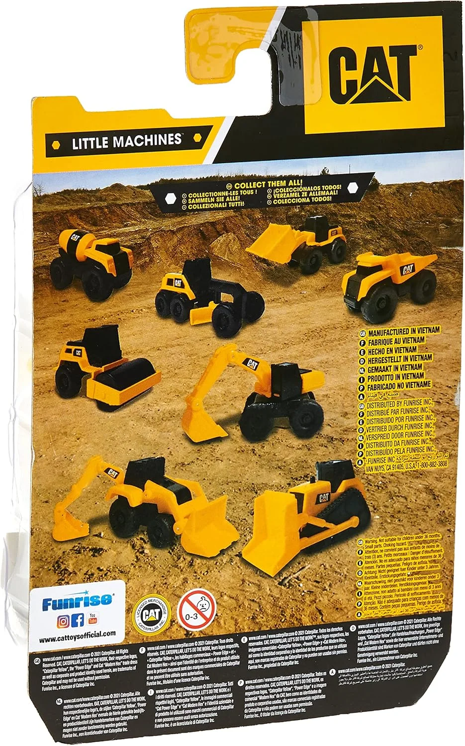 مجموعه دو عددی ماشین های کوچک کاترپیلار مدل Funrise Cat شامل بیل مکانیکی و بولدوزر - 82280، زرد