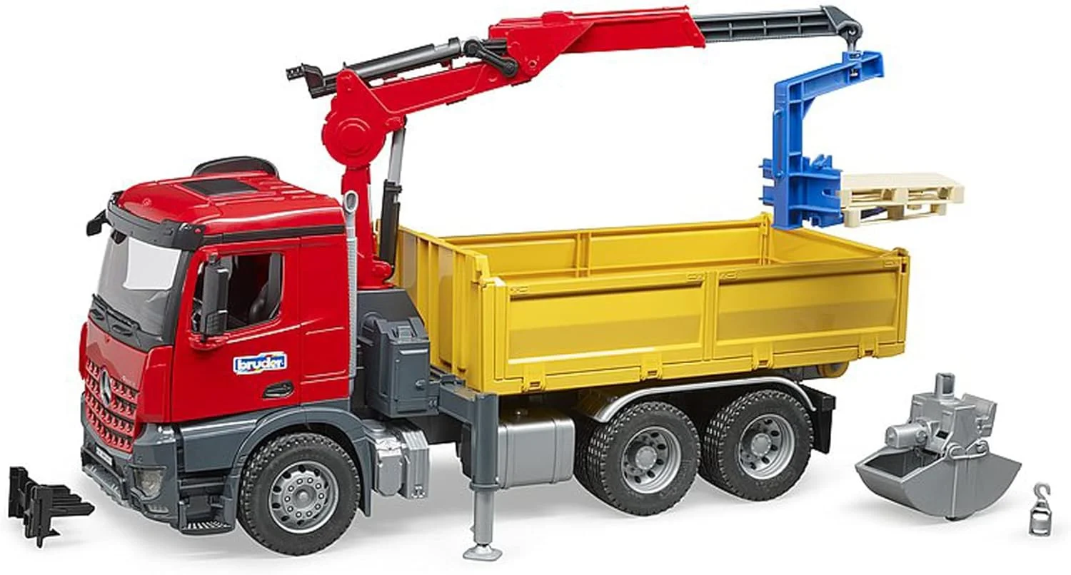 کامیون ساختمانی مرسدس بنز Arocs با جرثقیل و 2 پالت، چند رنگ، مدل 3651