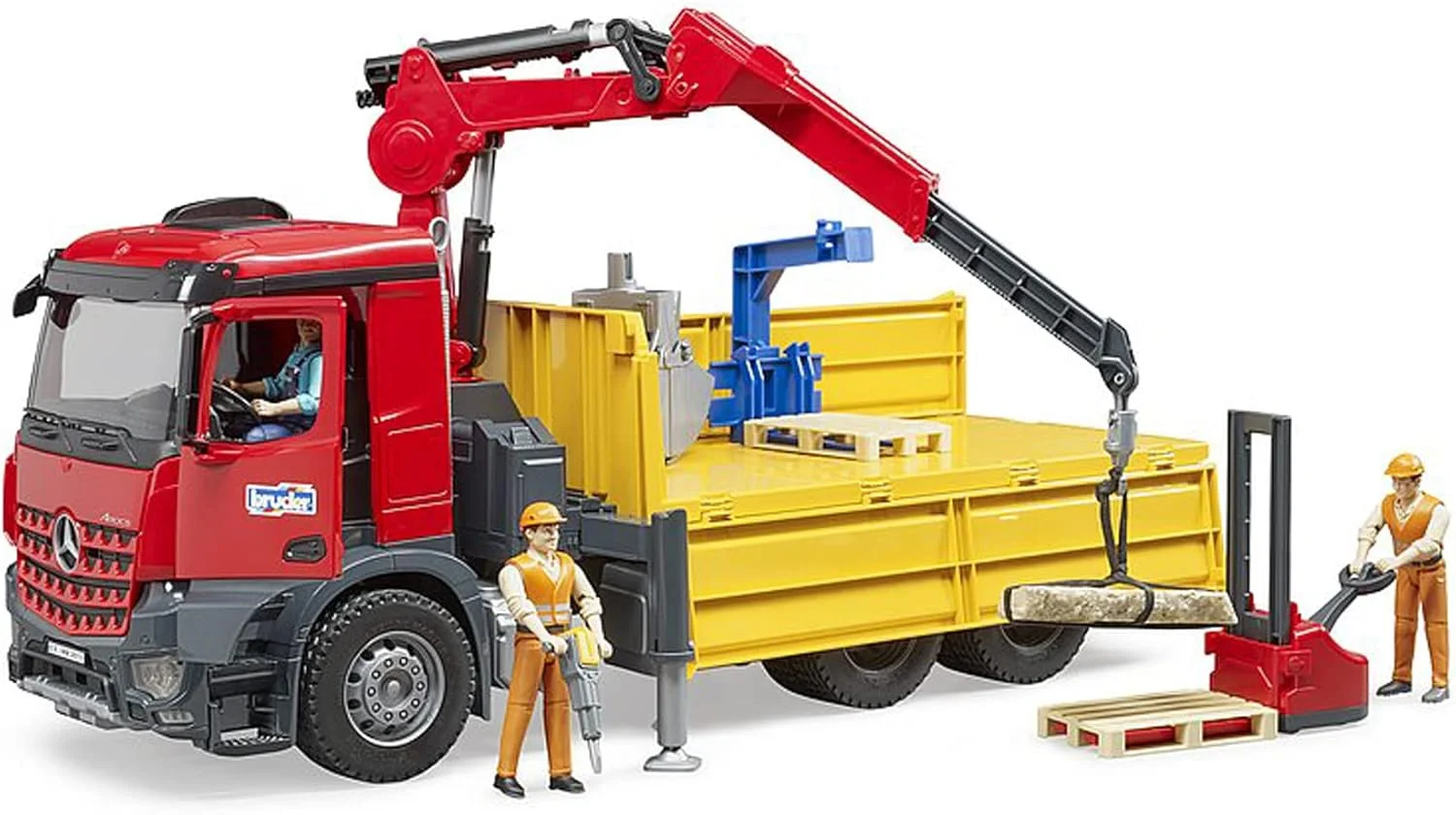 کامیون ساختمانی مرسدس بنز Arocs با جرثقیل و 2 پالت، چند رنگ، مدل 3651