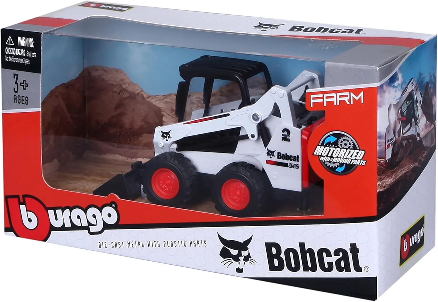 گروه بوراگو می چونگ - BBURAGO - مجموعه کاربردی 1/43 - بیل مکانیکی Bobcat S590 - برای کودکان بالای 3 سال - 31803، چند رنگ