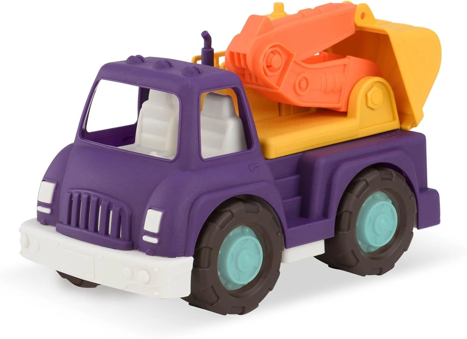 ماشین اسباب بازی بیل مکانیکی باتات واندر ویلز - کامیون بیل مکانیکی با بازوی متحرک، سطل و کابین - اسباب بازی ساختمانی برای کودکان نوپا - قابل بازیافت - 1 سال به بالا