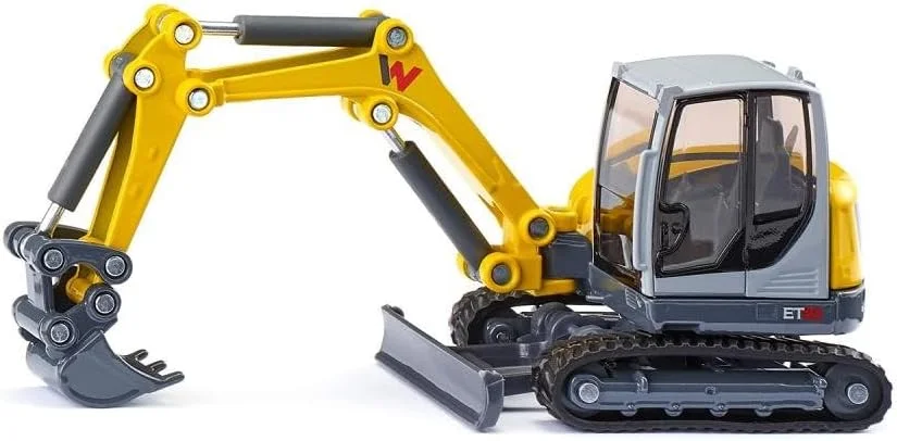 مدل دقیق اسباب بازی بیل مکانیکی زنجیری Wacker Neuson ET 65 زرد رنگ